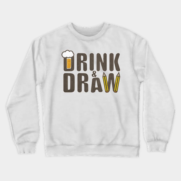 drink & draw 2 Crewneck Sweatshirt by manuvila